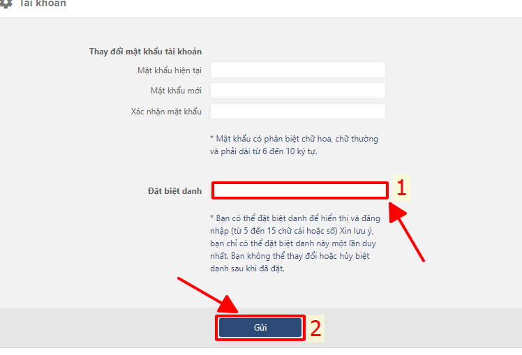 nhập biệt danh tài khoản nhập biệt danh tài khoản