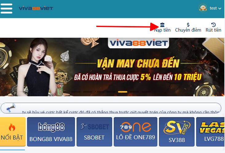 Nạp tiền VIva88 Nạp tiền VIva88